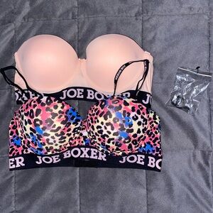 Joe Boxer Women's Pink and Multicolor Bra Set